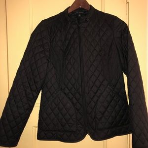 Black, medium weight quilted jacket